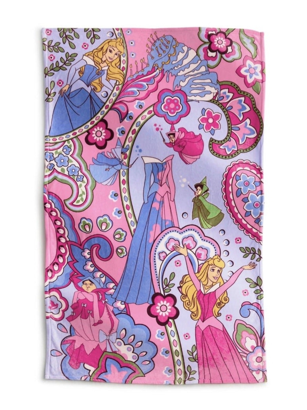 NWT Vera Bradley Disney Aurora Pink Swirls in Fleece Plush Throw Blanket